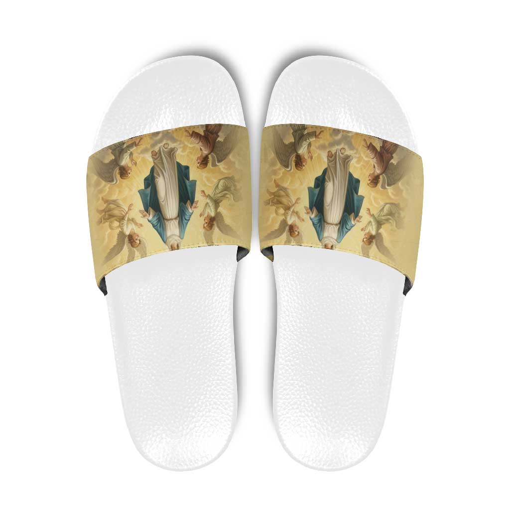 Blessed Virgin Mary Slide Sandals Falling Asleep of the Mother of God - Wonder Print Shop