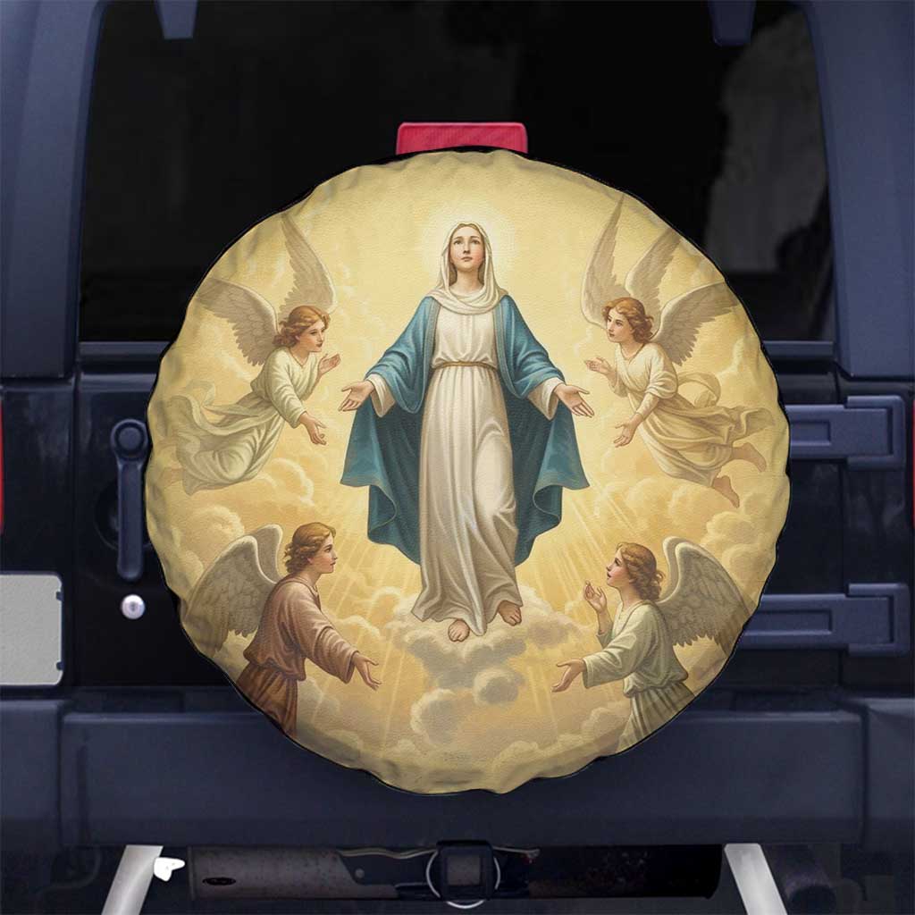 Blessed Virgin Mary Spare Tire Cover Falling Asleep of the Mother of God - Wonder Print Shop