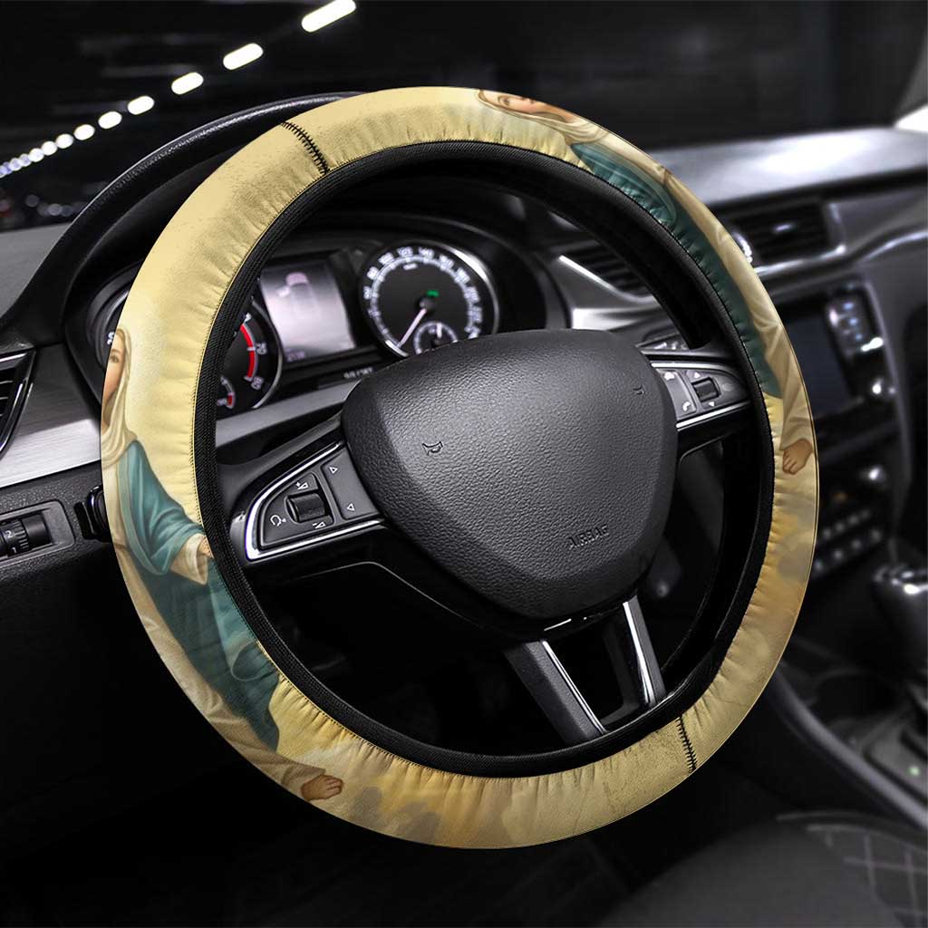 Blessed Virgin Mary Steering Wheel Cover Falling Asleep of the Mother of God - Wonder Print Shop