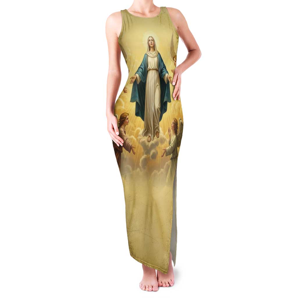 Blessed Virgin Mary Tank Maxi Dress Falling Asleep of the Mother of God - Wonder Print Shop