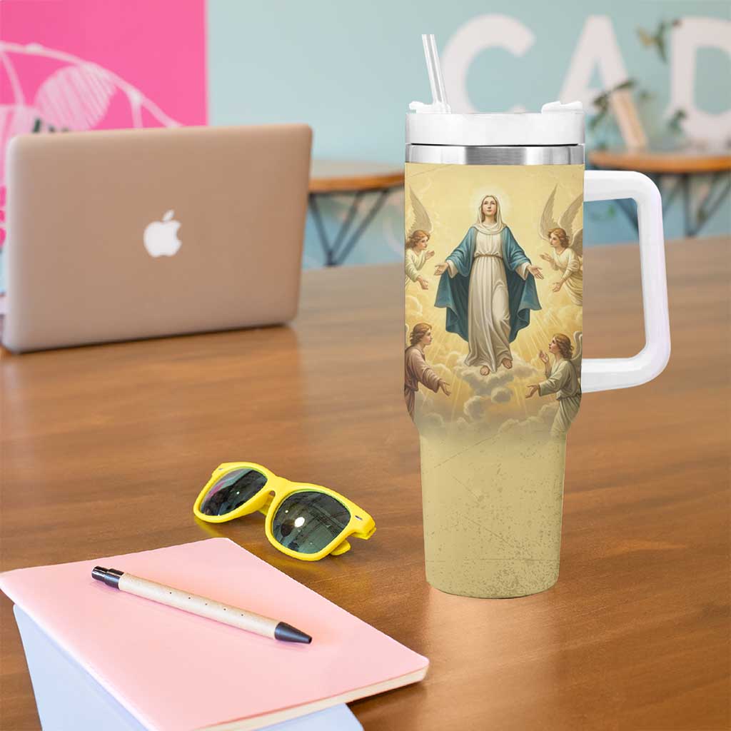 Blessed Virgin Mary Tumbler With Handle Falling Asleep of the Mother of God - Wonder Print Shop
