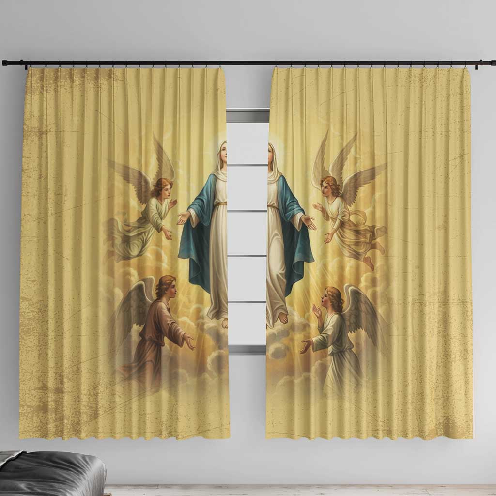 Blessed Virgin Mary Window Curtain Falling Asleep of the Mother of God - Wonder Print Shop