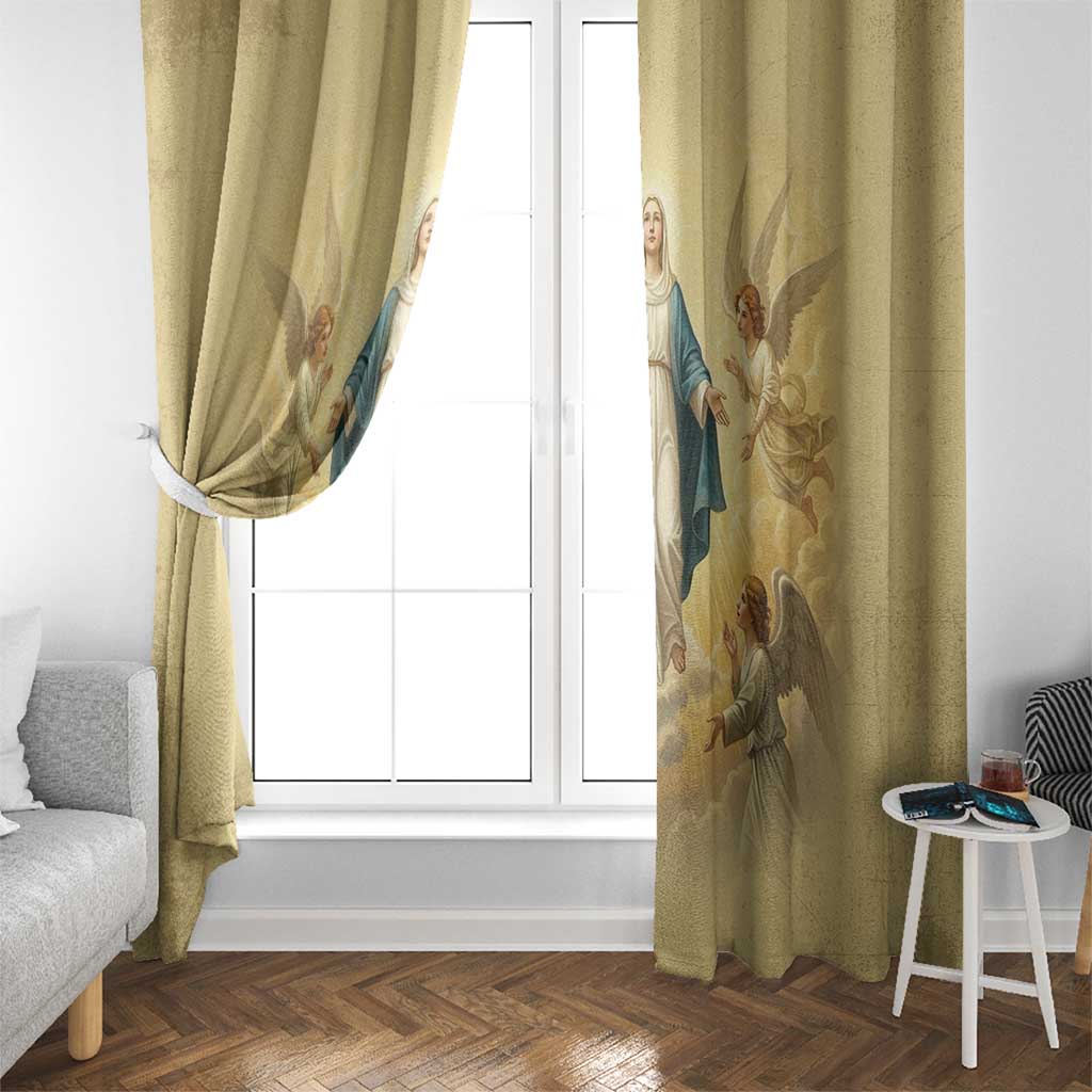 Blessed Virgin Mary Window Curtain Falling Asleep of the Mother of God - Wonder Print Shop