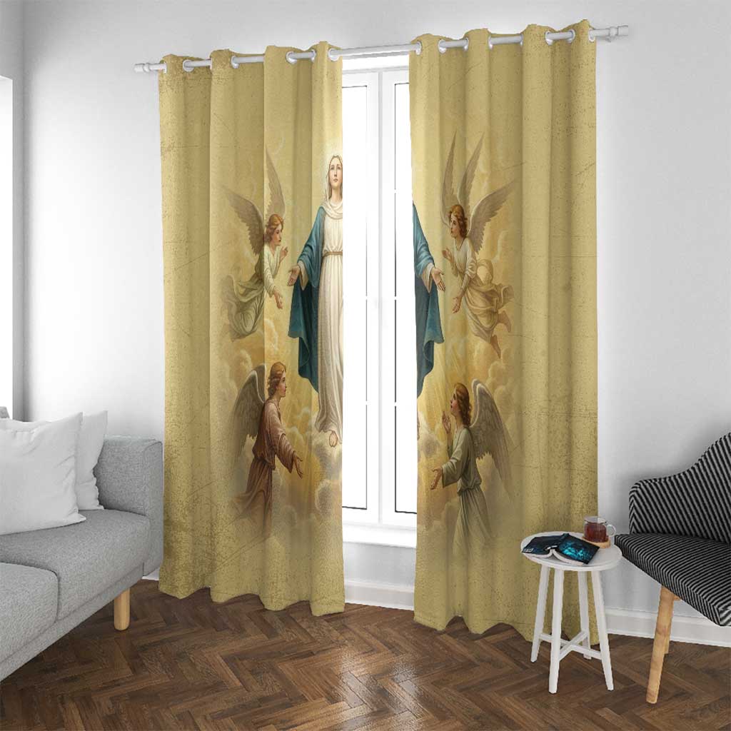 Blessed Virgin Mary Window Curtain Falling Asleep of the Mother of God - Wonder Print Shop