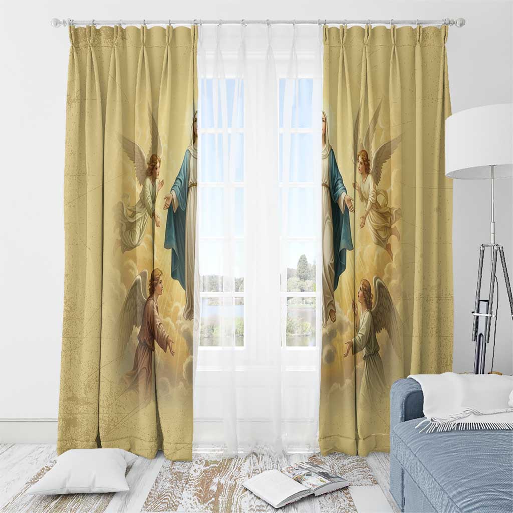 Blessed Virgin Mary Window Curtain Falling Asleep of the Mother of God - Wonder Print Shop