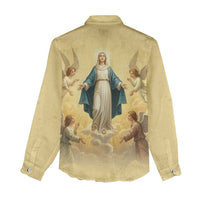 Blessed Virgin Mary Women Casual Shirt Falling Asleep of the Mother of God - Wonder Print Shop