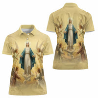Blessed Virgin Mary Women Polo Shirt Falling Asleep of the Mother of God - Wonder Print Shop