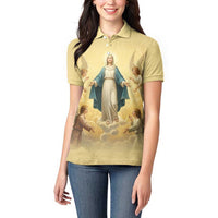 Blessed Virgin Mary Women Polo Shirt Falling Asleep of the Mother of God - Wonder Print Shop