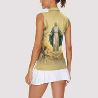 Blessed Virgin Mary Women Sleeveless Polo Shirt Falling Asleep of the Mother of God - Wonder Print Shop
