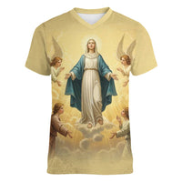 Blessed Virgin Mary Women V-Neck T-Shirt Falling Asleep of the Mother of God - Wonder Print Shop