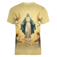 Blessed Virgin Mary Women V-Neck T-Shirt Falling Asleep of the Mother of God - Wonder Print Shop