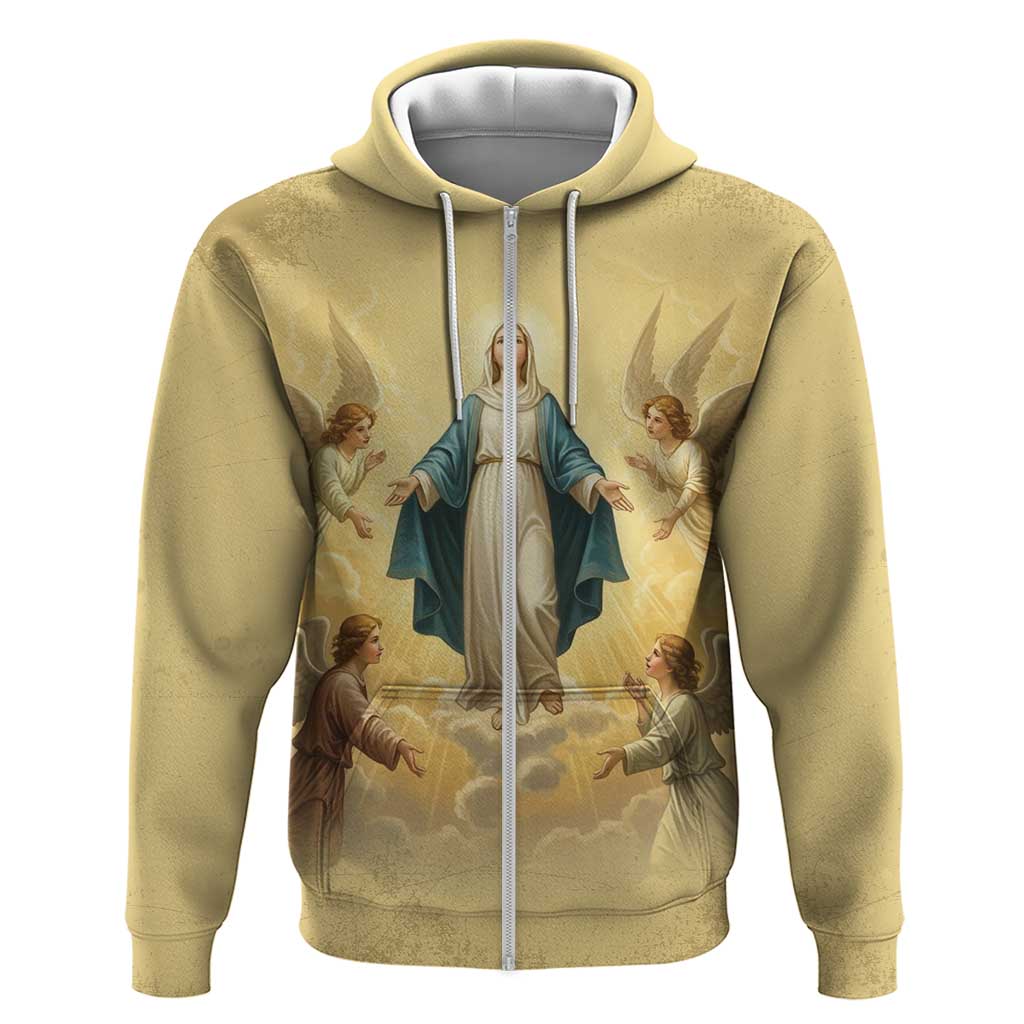 Blessed Virgin Mary Zip Hoodie Falling Asleep of the Mother of God - Wonder Print Shop