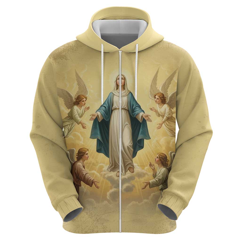 Blessed Virgin Mary Zip Hoodie Falling Asleep of the Mother of God - Wonder Print Shop