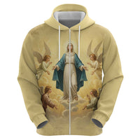Blessed Virgin Mary Zip Hoodie Falling Asleep of the Mother of God - Wonder Print Shop