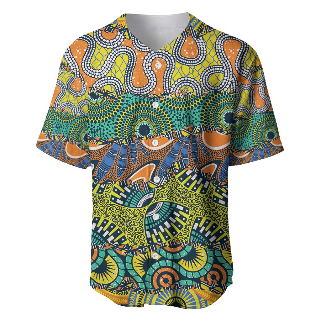 Africa Tribal Mixed Pattern Baseball Jersey - Wonder Print Shop