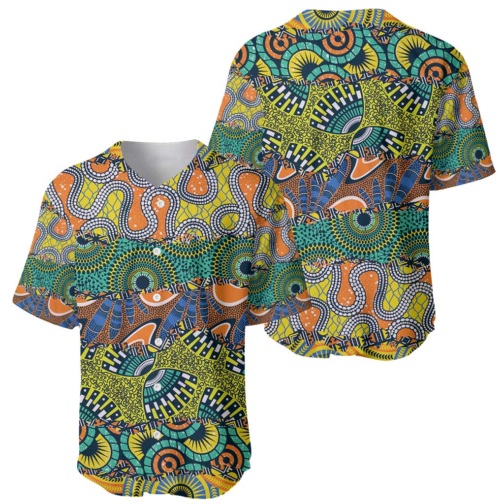 Africa Tribal Mixed Pattern Baseball Jersey - Wonder Print Shop