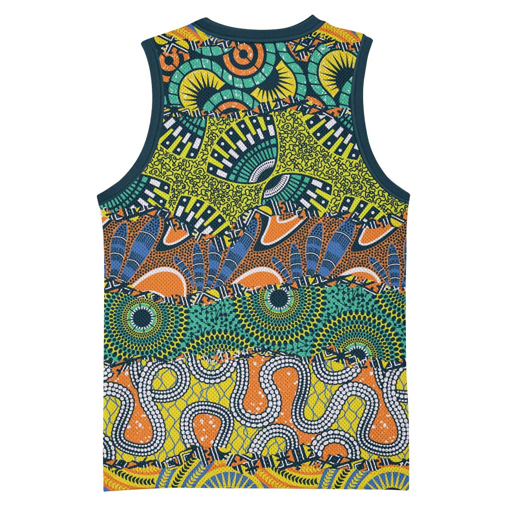 Africa Tribal Mixed Pattern Basketball Jersey - Wonder Print Shop