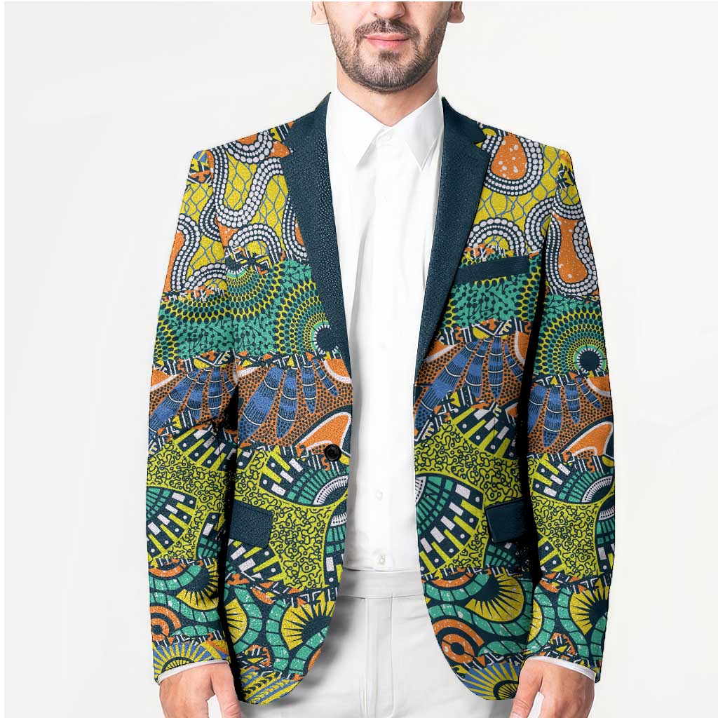 Africa Tribal Mixed Pattern Blazer - Wonder Print Shop
