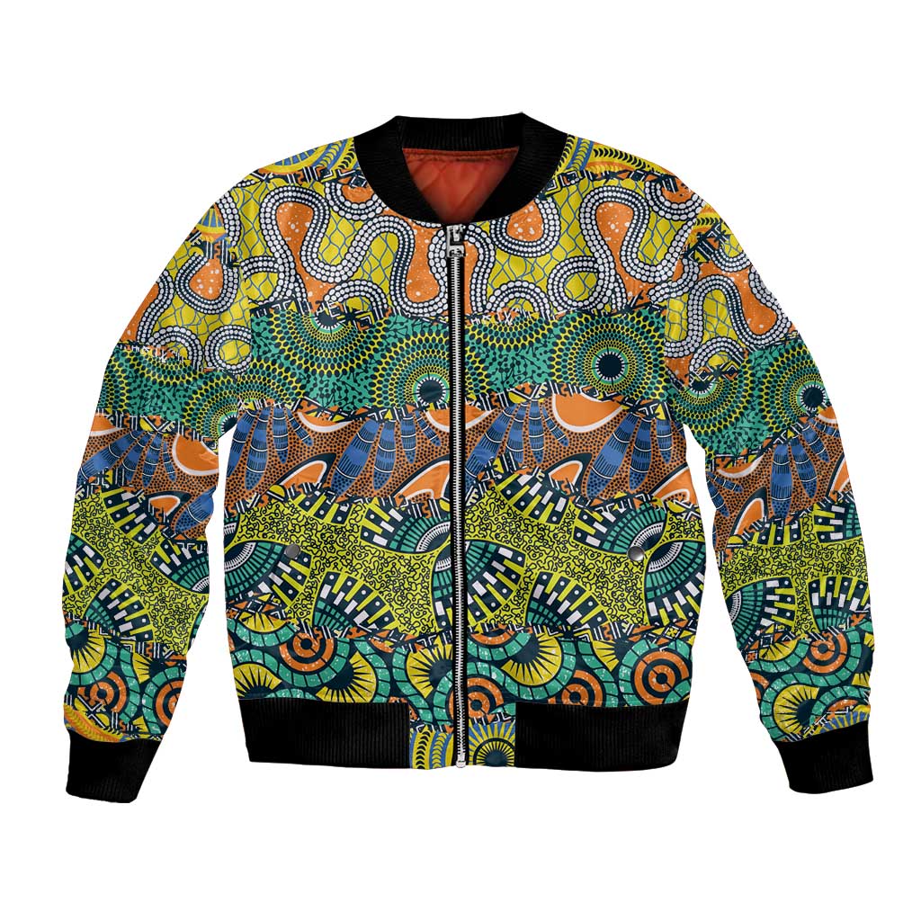 Africa Tribal Mixed Pattern Bomber Jacket - Wonder Print Shop
