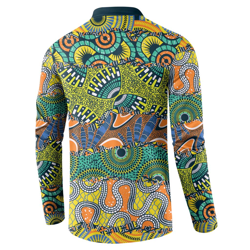 Africa Tribal Mixed Pattern Button Sweatshirt - Wonder Print Shop