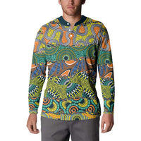 Africa Tribal Mixed Pattern Button Sweatshirt - Wonder Print Shop