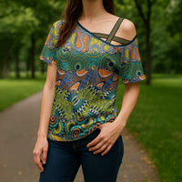 Africa Tribal Mixed Pattern Cross Shoulder Shirt - Wonder Print Shop
