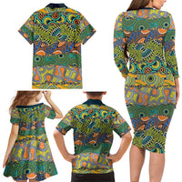 Africa Tribal Mixed Pattern Family Matching Long Sleeve Bodycon Dress and Hawaiian Shirt - Wonder Print Shop
