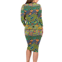 Africa Tribal Mixed Pattern Family Matching Long Sleeve Bodycon Dress and Hawaiian Shirt - Wonder Print Shop