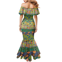 Africa Tribal Mixed Pattern Family Matching Mermaid Dress and Hawaiian Shirt - Wonder Print Shop