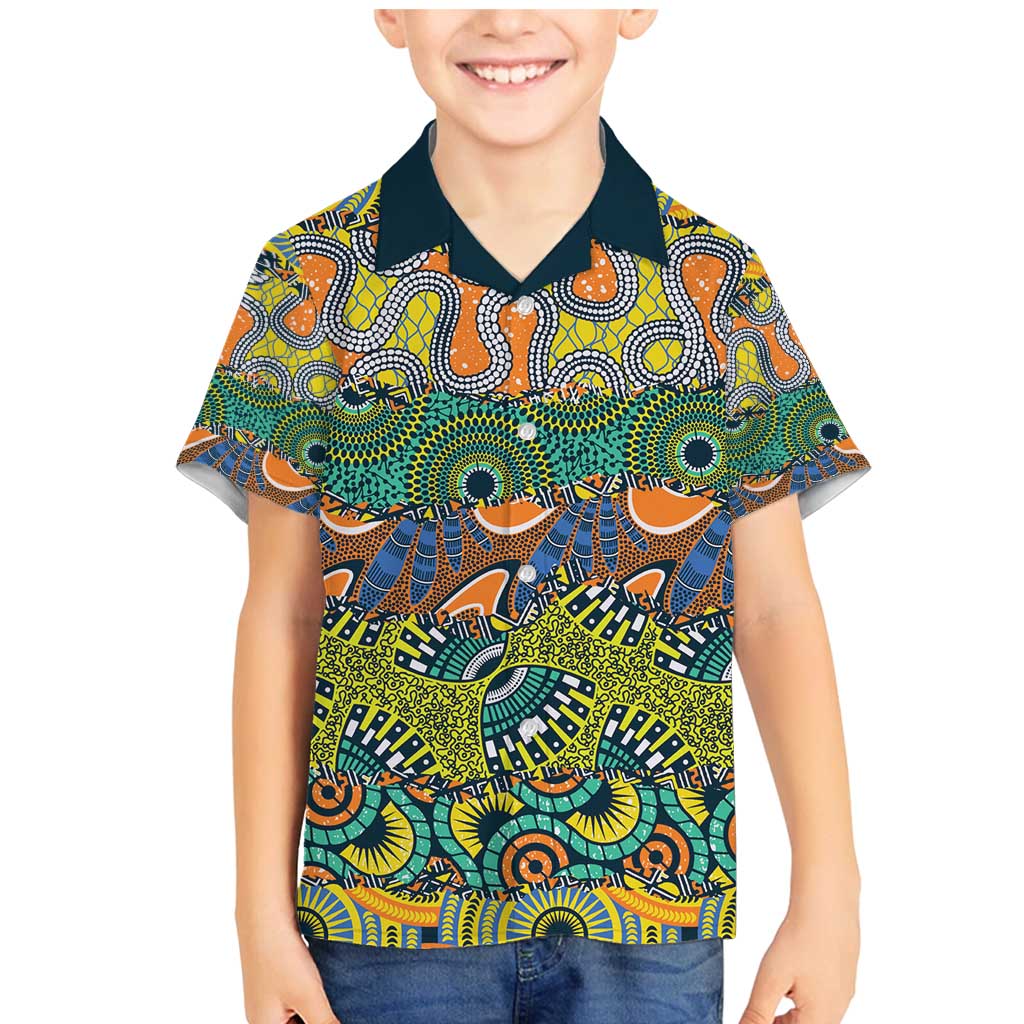 Africa Tribal Mixed Pattern Family Matching Mermaid Dress and Hawaiian Shirt - Wonder Print Shop