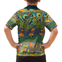 Africa Tribal Mixed Pattern Family Matching Off The Shoulder Long Sleeve Dress and Hawaiian Shirt - Wonder Print Shop