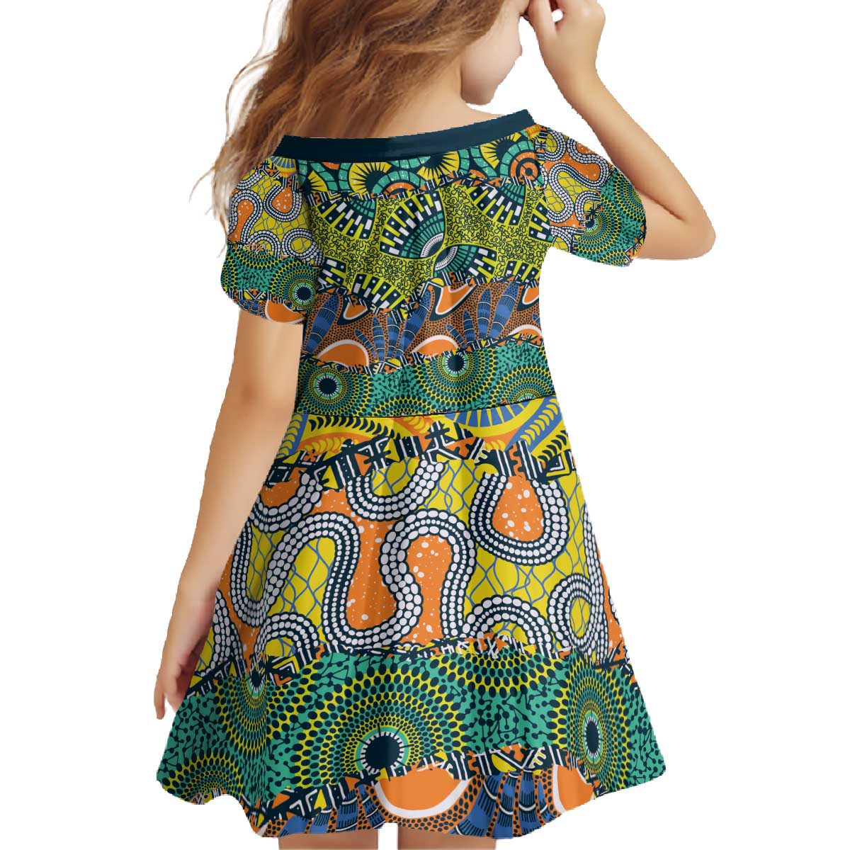 Africa Tribal Mixed Pattern Family Matching Off The Shoulder Long Sleeve Dress and Hawaiian Shirt - Wonder Print Shop