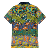 Africa Tribal Mixed Pattern Family Matching Off The Shoulder Long Sleeve Dress and Hawaiian Shirt - Wonder Print Shop