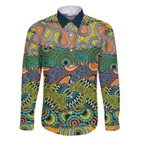 Africa Tribal Mixed Pattern Family Matching Off The Shoulder Long Sleeve Dress and Hawaiian Shirt - Wonder Print Shop