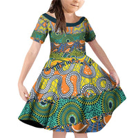 Africa Tribal Mixed Pattern Family Matching Off Shoulder Short Dress and Hawaiian Shirt - Wonder Print Shop