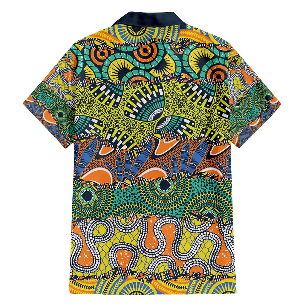 Africa Tribal Mixed Pattern Family Matching Off Shoulder Short Dress and Hawaiian Shirt - Wonder Print Shop