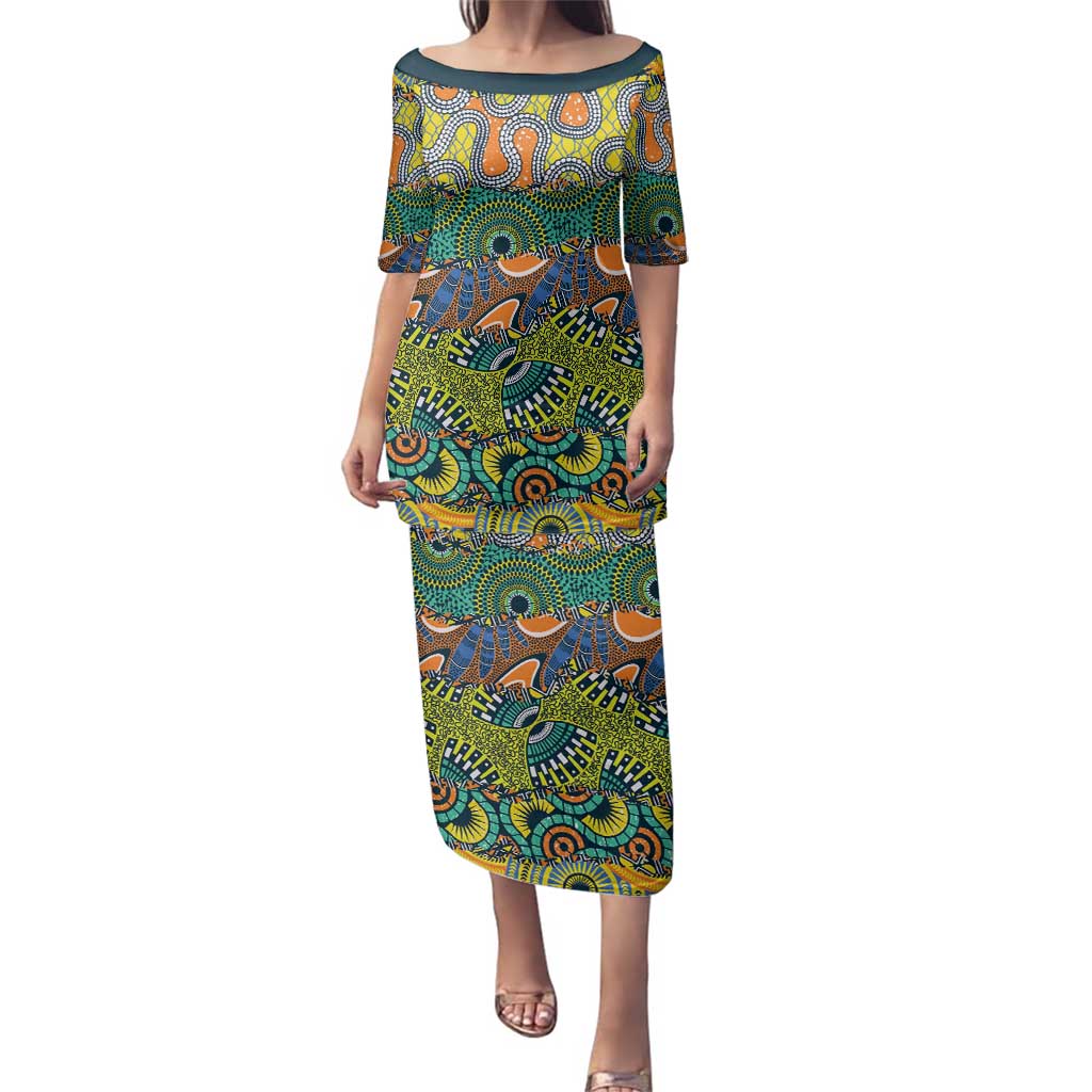 Africa Tribal Mixed Pattern Family Matching Puletasi and Hawaiian Shirt - Wonder Print Shop