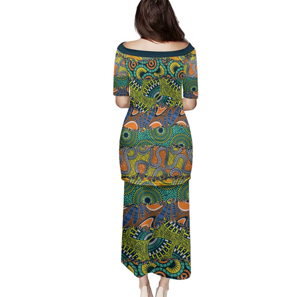Africa Tribal Mixed Pattern Family Matching Puletasi and Hawaiian Shirt - Wonder Print Shop
