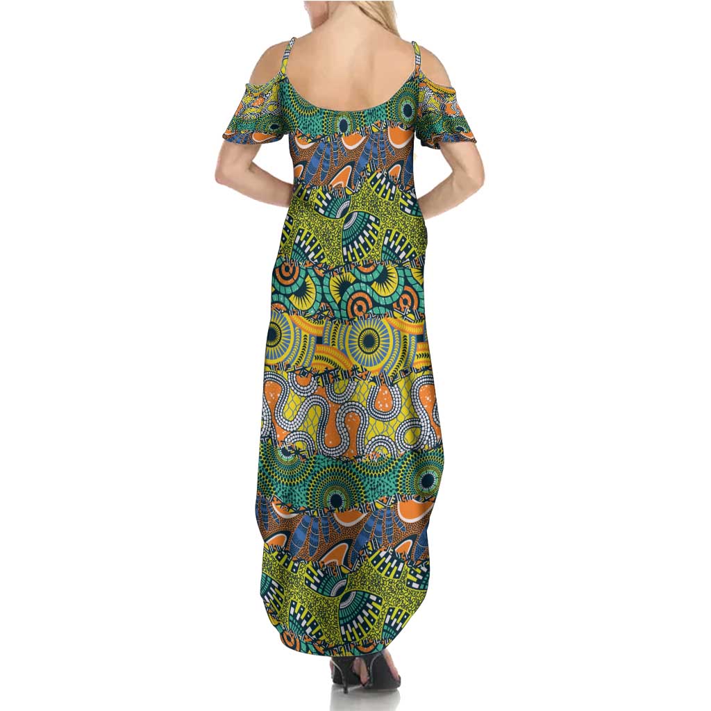 Africa Tribal Mixed Pattern Family Matching Summer Maxi Dress and Hawaiian Shirt - Wonder Print Shop