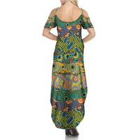 Africa Tribal Mixed Pattern Family Matching Summer Maxi Dress and Hawaiian Shirt - Wonder Print Shop