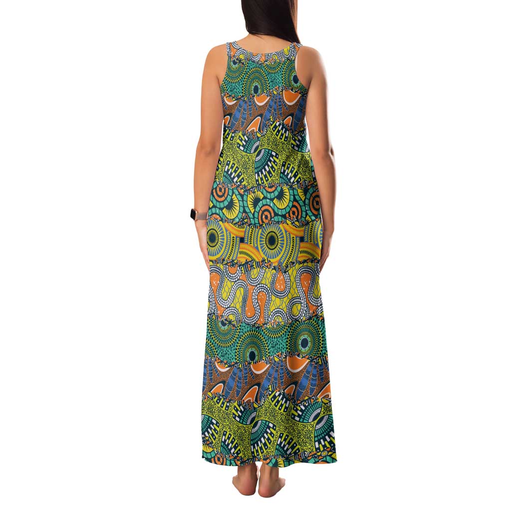 Africa Tribal Mixed Pattern Family Matching Tank Maxi Dress and Hawaiian Shirt - Wonder Print Shop