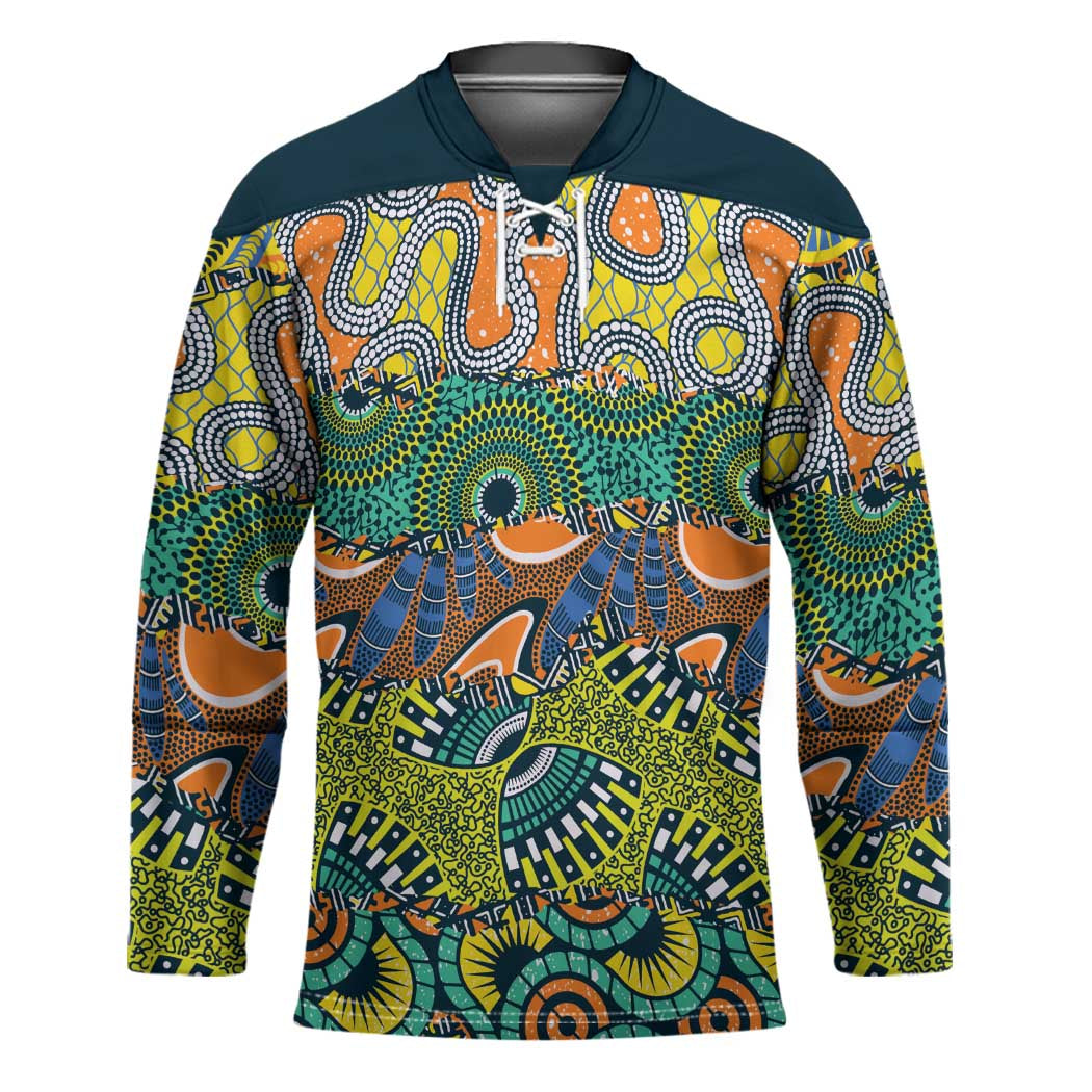 Africa Tribal Mixed Pattern Hockey Jersey - Wonder Print Shop