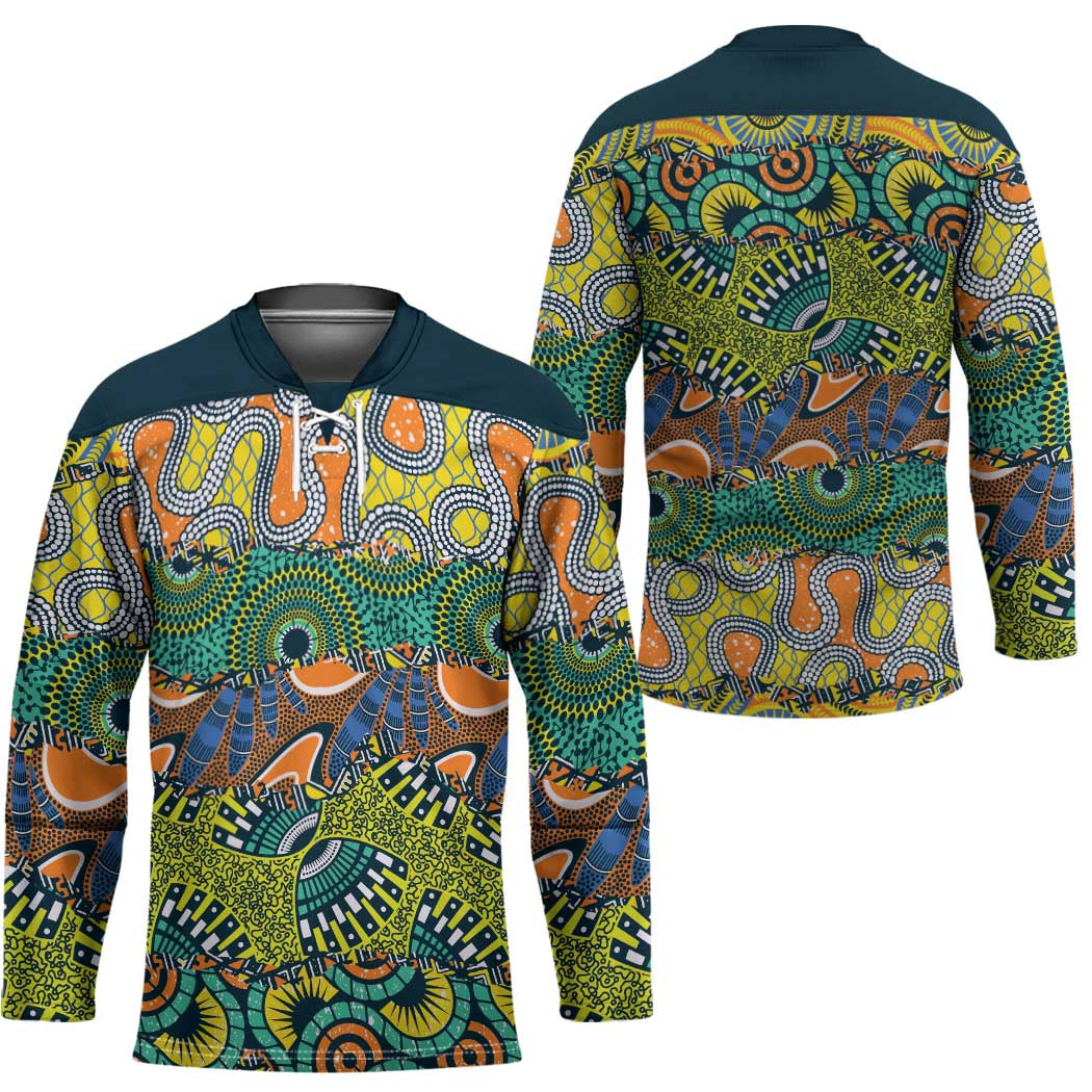 Africa Tribal Mixed Pattern Hockey Jersey - Wonder Print Shop