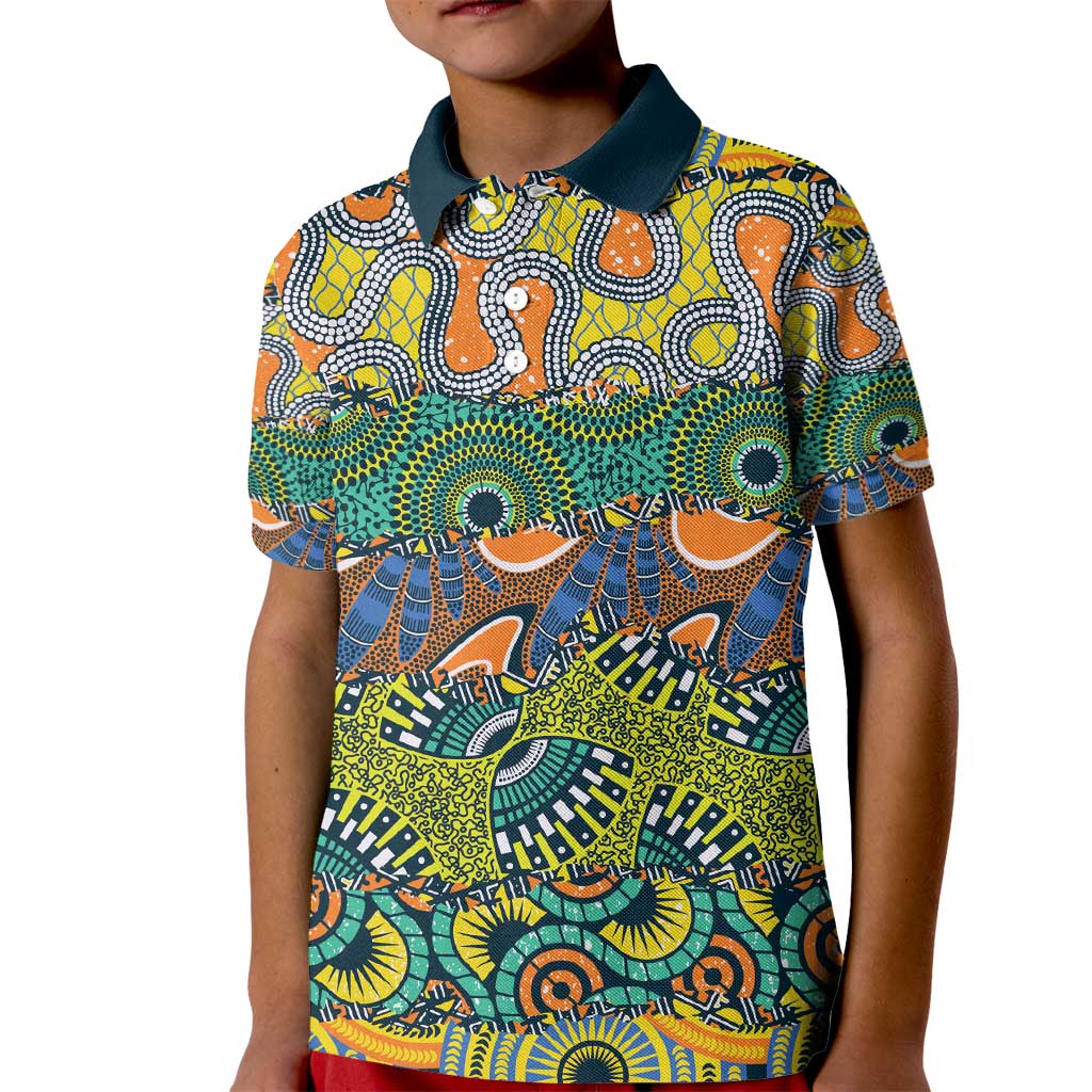 Africa Tribal Mixed Pattern Kid Polo Shirt - Wonder Print Shop