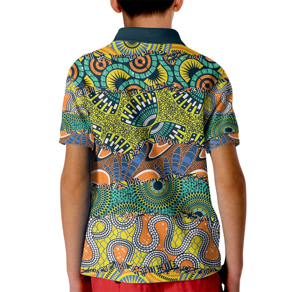 Africa Tribal Mixed Pattern Kid Polo Shirt - Wonder Print Shop