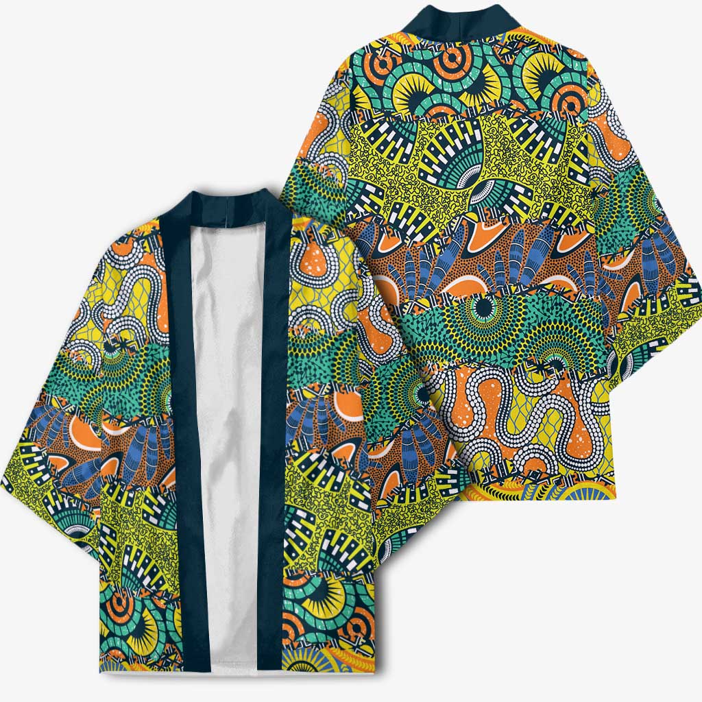 Africa Tribal Mixed Pattern Kimono - Wonder Print Shop