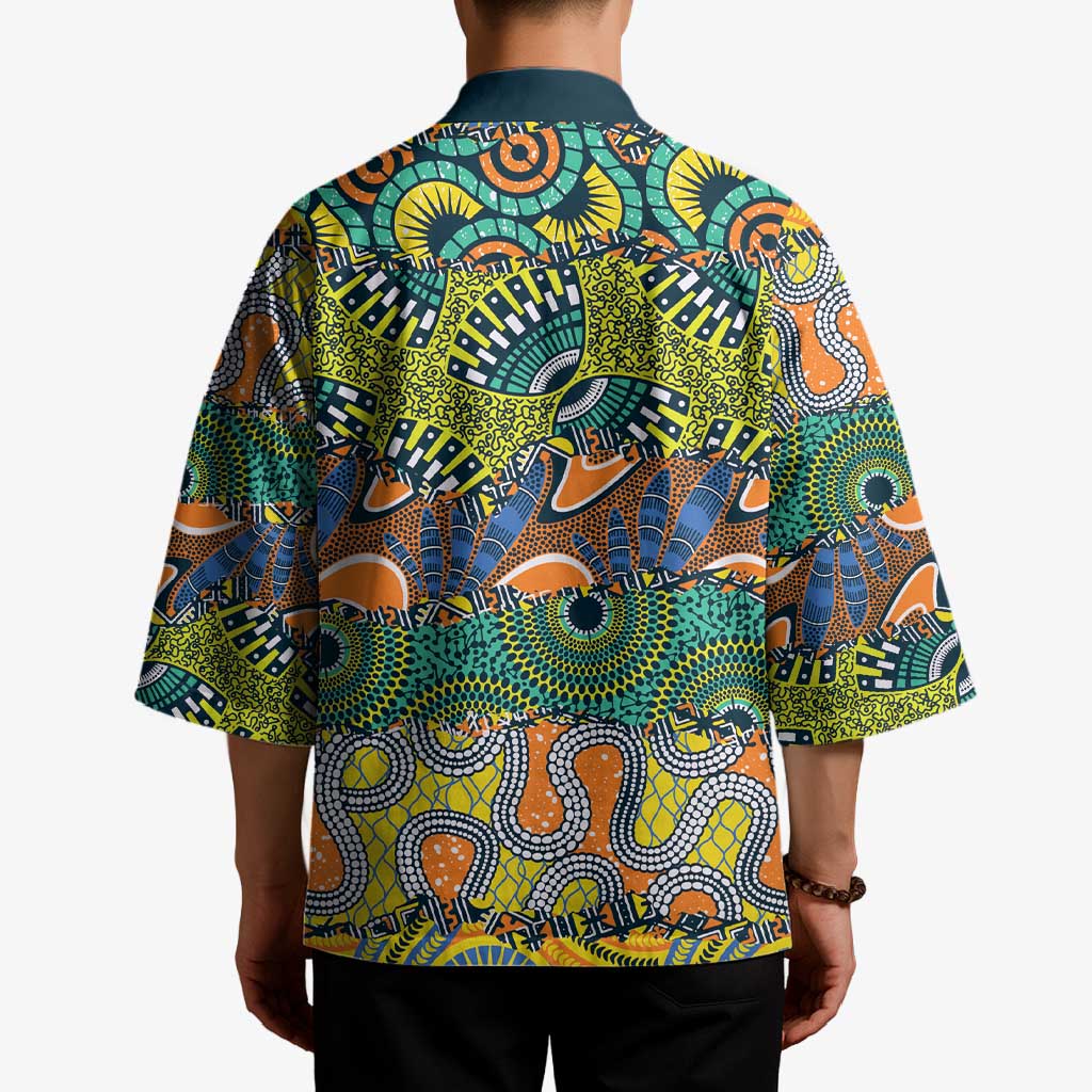 Africa Tribal Mixed Pattern Kimono - Wonder Print Shop