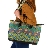 Africa Tribal Mixed Pattern Leather Tote Bag - Wonder Print Shop