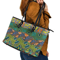 Africa Tribal Mixed Pattern Leather Tote Bag - Wonder Print Shop
