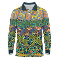 Africa Tribal Mixed Pattern Long Sleeve Polo Shirt - Wonder Print Shop